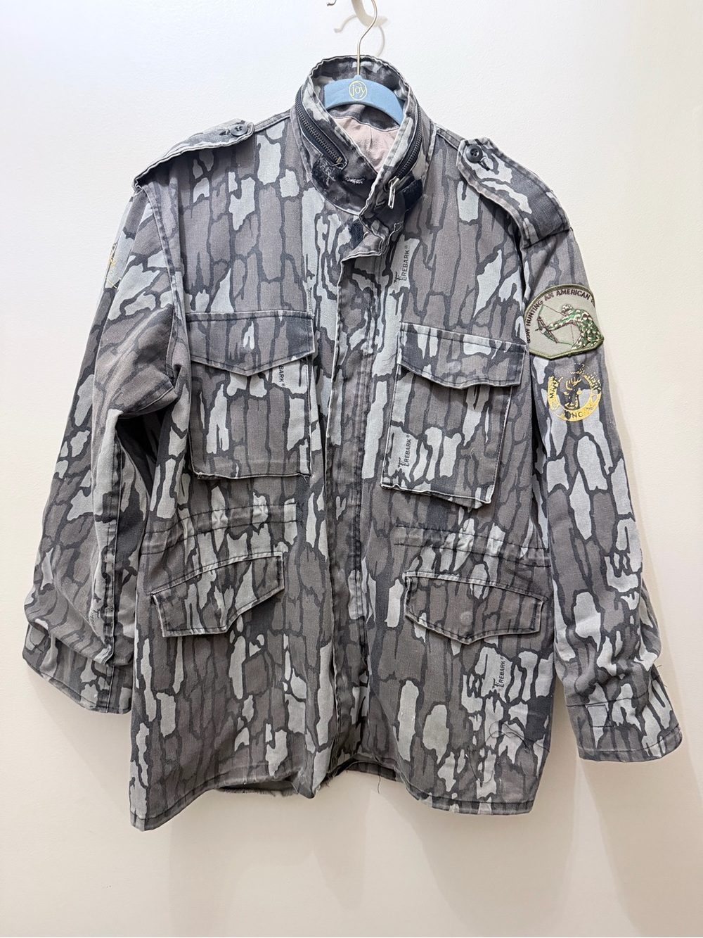 Vintage Winchester Trebark Camouflage Field Jacket Chore Coat M65 Sleeve Patch M